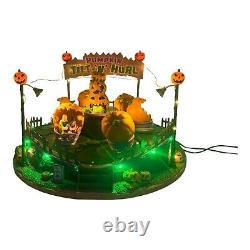 Lemax Spooky Town Pumpkin Tilt-n-Hurl Lights & Animated Read