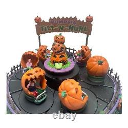 Lemax Spooky Town Pumpkin Tilt-n-Hurl Lights & Animated Read