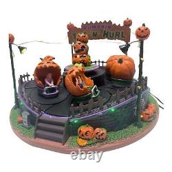 Lemax Spooky Town Pumpkin Tilt-n-Hurl Lights & Animated Read