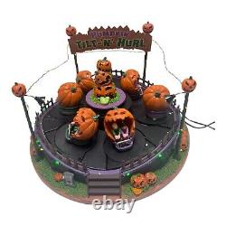 Lemax Spooky Town Pumpkin Tilt-n-Hurl Lights & Animated Read