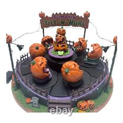 Lemax Spooky Town Pumpkin Tilt-n-Hurl Lights & Animated Read