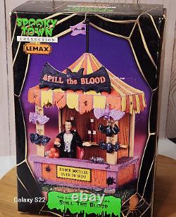 Lemax Spooky Town SPILL THE BLOOD Halloween Vampire Carnival #03808 RARE MINT