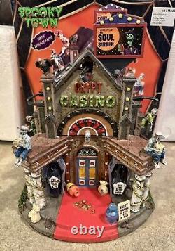 Lemax Spooky Town, The Crypt Casino, Halloween, RARE Retired 2018 Works Great