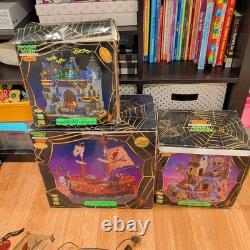 Lemax Spooky Town The Jolly Roger, Dead Mans Mine, Frankenstein Laboratory 3 Lot