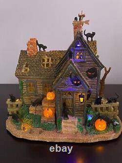 Lemax Spooky Town Vicki's Cattery Ex. Condition, Ceramic, Lights & Sound- Retired