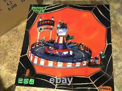 Lemax Spooky Town -Zombie Plane Ride-Animated Holiday Village-Carnival Midway