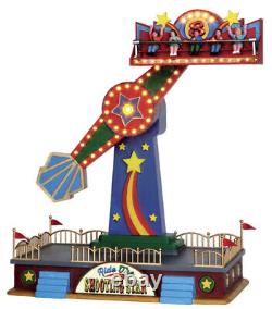 Lemax THE SHOOTING STAR Carnival Ride Amusement Park Holiday Village Animated