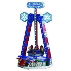 Lemax THE SPINNING SNOWFLAKE Carnival Ride Animated & Music Holiday Village NEW