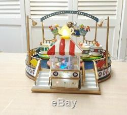 Lemax THE TEA CUPS / Animated Lighted Carnival Ride with Sounds Works Great