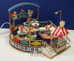 Lemax THE TEA CUPS / Animated Lighted Carnival Ride with Sounds Works Great
