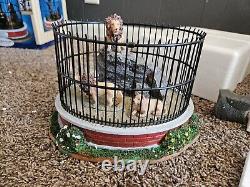 Lemax Village Animated Zoo Lion Cage Good Condition