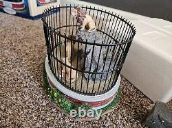 Lemax Village Animated Zoo Lion Cage Good Condition