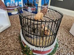 Lemax Village Animated Zoo Lion Cage Good Condition