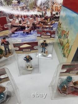 Lemax Village Christmas Collection Figurines Lot of 15. House Dock 99'-01' Etc
