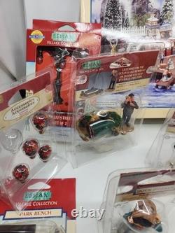 Lemax Village Christmas Collection Figurines Lot of 15. House Dock 99'-01' Etc