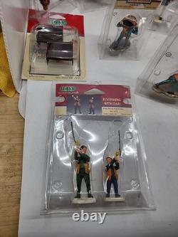 Lemax Village Christmas Collection Figurines Lot of 15. House Dock 99'-01' Etc