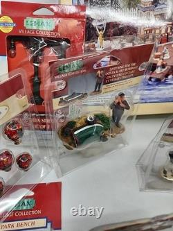 Lemax Village Christmas Collection Figurines Lot of 15. House Dock 99'-01' Etc