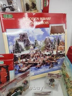 Lemax Village Christmas Collection Figurines Lot of 15. House Dock 99'-01' Etc