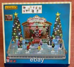Lemax Village Christmas Grove Skating Rink NIB- Lite Sound & Animation see video