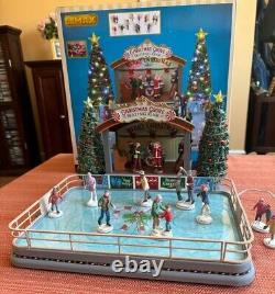 Lemax Village Christmas Grove Skating Rink NIB- Lite Sound & Animation see video