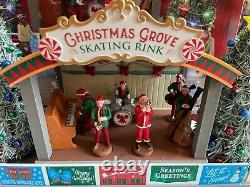 Lemax Village Christmas Grove Skating Rink NIB- Lite Sound & Animation see video