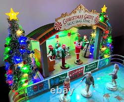 Lemax Village Christmas Grove Skating Rink NIB- Lite Sound & Animation see video