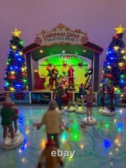 Lemax Village Christmas Grove Skating Rink NIB- Lite Sound & Animation see video