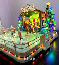 Lemax Village Christmas Grove Skating Rink NIB- Lite Sound & Animation see video