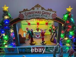 Lemax Village Christmas Grove Skating Rink NIB- Lite Sound & Animation see video