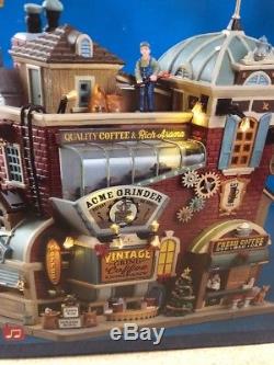 Lemax Village Collection 2017 GRIND COFFEE COMPANY Christmas Animated Lighted