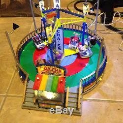 Lemax Village Collection Carnival The Cha-Cha Ride Works Spins with Sound in box