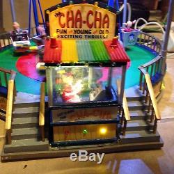 Lemax Village Collection Carnival The Cha-Cha Ride Works Spins with Sound in box