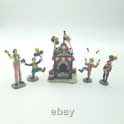 Lemax Village Collection Carnival Ticket Booth Clown Fair Circus Set of 5 #63563