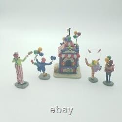 Lemax Village Collection Carnival Ticket Booth Clown Fair Circus Set of 5 #63563