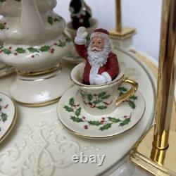 Lenox Holiday Centerpiece Teacup Ride 2003 Cups Rotate And Spin, Plays Music