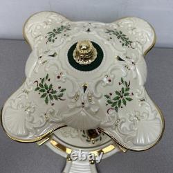 Lenox Holiday Centerpiece Teacup Ride 2003 Cups Rotate And Spin, Plays Music