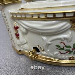 Lenox Holiday Centerpiece Teacup Ride 2003 Cups Rotate And Spin, Plays Music