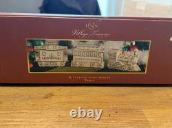 Lenox Mistletoe Park 3 Pc TRAIN SET Village Treasures 2007 IN BOX EUC