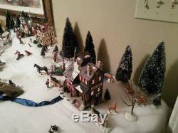 Lighted Christmas Village Animated Skating Pond 11 houses, 200 figures, more