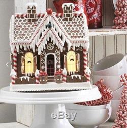 Lighted Gingerbread House with Candy and Decorations, 11 Inch