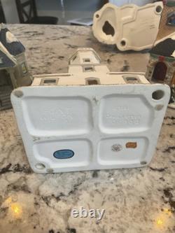 Lot 10 Piece Christmas Village Display 6 Lights Included Some Damage Starter