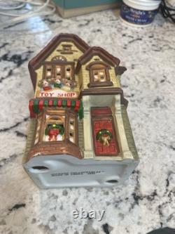 Lot 10 Piece Christmas Village Display 6 Lights Included Some Damage Starter