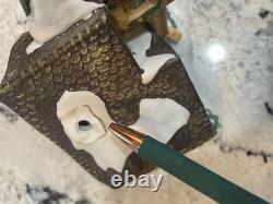 Lot 10 Piece Christmas Village Display 6 Lights Included Some Damage Starter