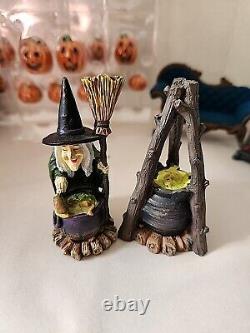 Lot Of Halloween Spooky Town Lemax & Ashland Tiny Treasures Village Items