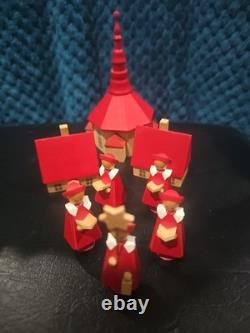 Lot Of VTG German Stiffen Church & Carolers German Democratic Republic 8 Pieces