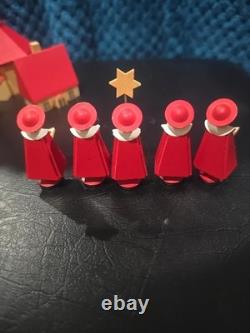 Lot Of VTG German Stiffen Church & Carolers German Democratic Republic 8 Pieces