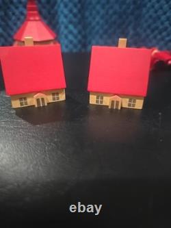 Lot Of VTG German Stiffen Church & Carolers German Democratic Republic 8 Pieces