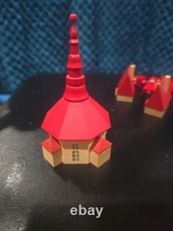 Lot Of VTG German Stiffen Church & Carolers German Democratic Republic 8 Pieces