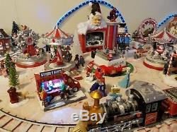 Lot o holiday Carnival Ride Amusement Park Christmas Village over 50 pieces