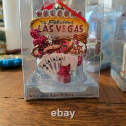 Lot of 10 Kurt Adler Noble Gems Cityscape State Glass Ornaments Hand Painted